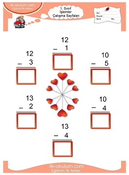 Çocuklar İçin toplam işlemi yaprak testleri 